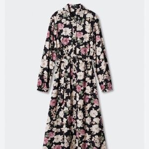 Women’s Mango pink floral shirt midi dress